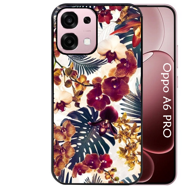 Coque noire taperso pour OPPO A6 PRO 4G et 5G avec motif jungle couleurs d'automne protection antichoc personnalisée