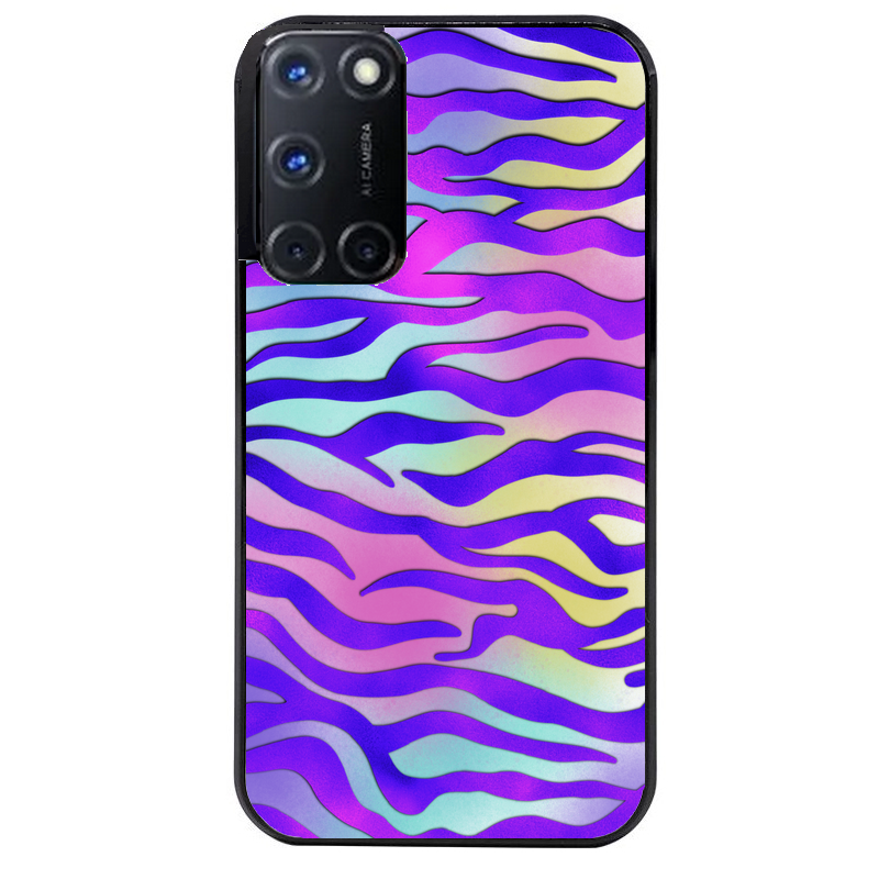 Coque noire taperso pour OPPO Reno 8 LITE avec motif zebre color protection antichoc personnalisée