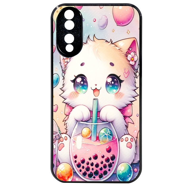 Coque noire taperso pour Honor 70 LITE 90 et LITE avec motif chat bubble style manga protection antichoc personnalisée