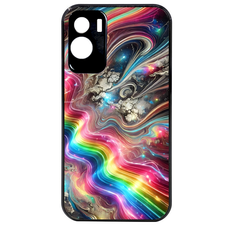 Coque noire taperso pour Honor 70 LITE 90 et LITE avec motif marbre arc en ciel protection antichoc personnalisée