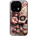 Coque noire taperso pour OnePlus 15 avec motif tete de mort calavera rose protection antichoc personnalisée