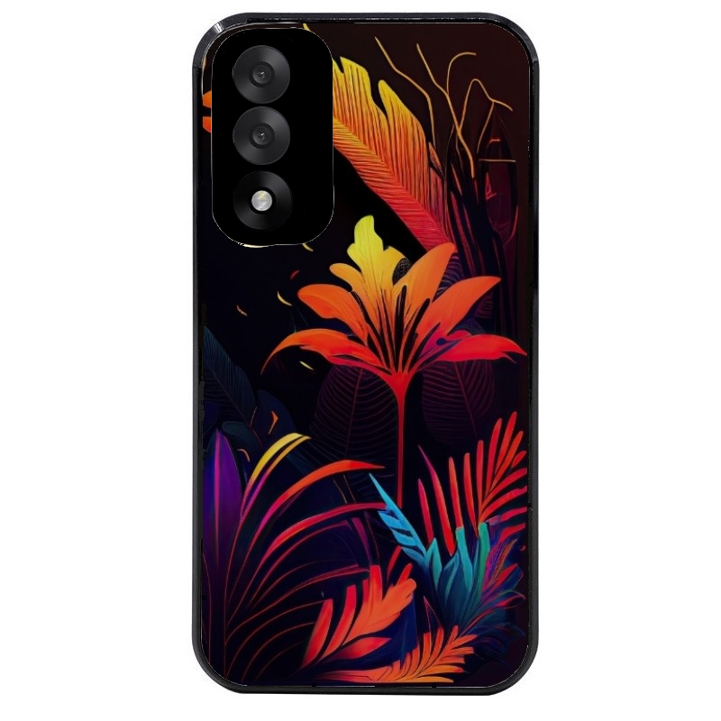 Coque noire taperso pour OnePlus Nord 5 avec motif tropical jaune protection antichoc personnalisée