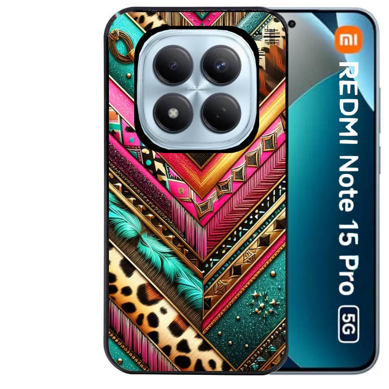 Coque noire taperso pour Redmi Note 15 et PRO PLUS 4G 5G avec motif chevron texas protection antichoc personnalisée