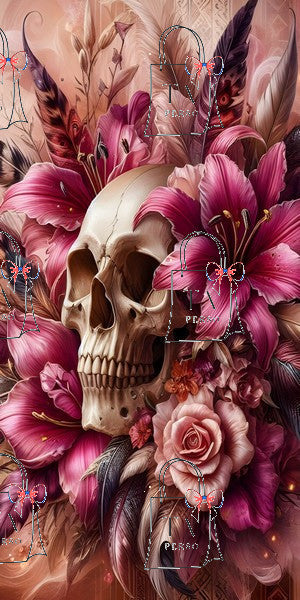 Tête de mort plume