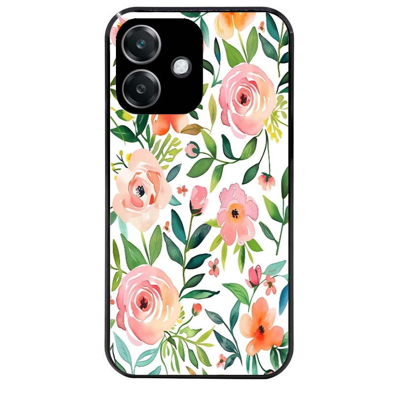 Coque noire taperso pour OPPO A40 avec motif fleur des champs protection antichoc personnalisée