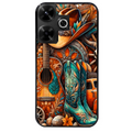 Coque noire taperso pour POCO M6 4G avec motif cow boy et texas automne protection antichoc personnalisée