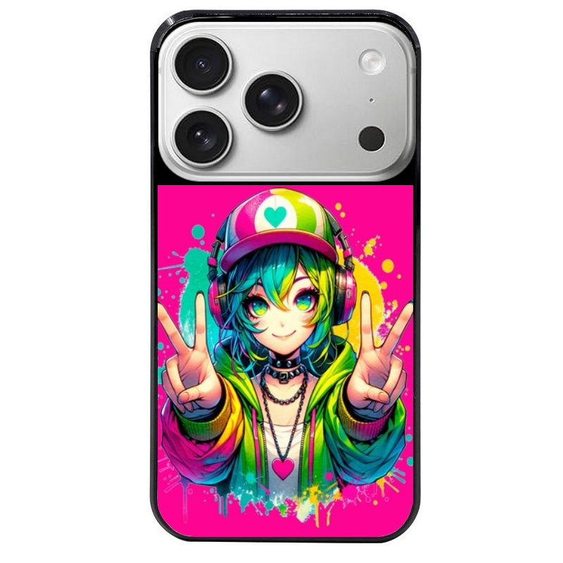 Coque noire taperso pour Iphone 17 17E AIR MAX PRO avec motif anime manga et tag protection antichoc personnalisée