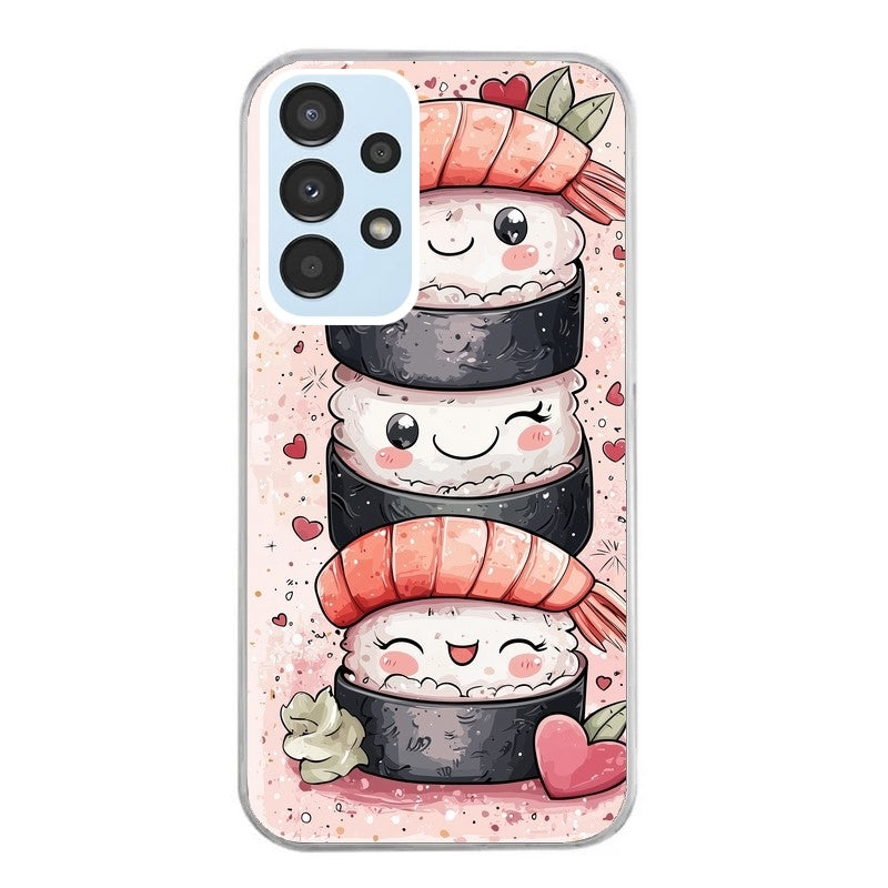 Coque taperso pour Galaxy A13 4G et 5G A23 A53 avec motif sushi kawai anime protection antichoc personnalisée