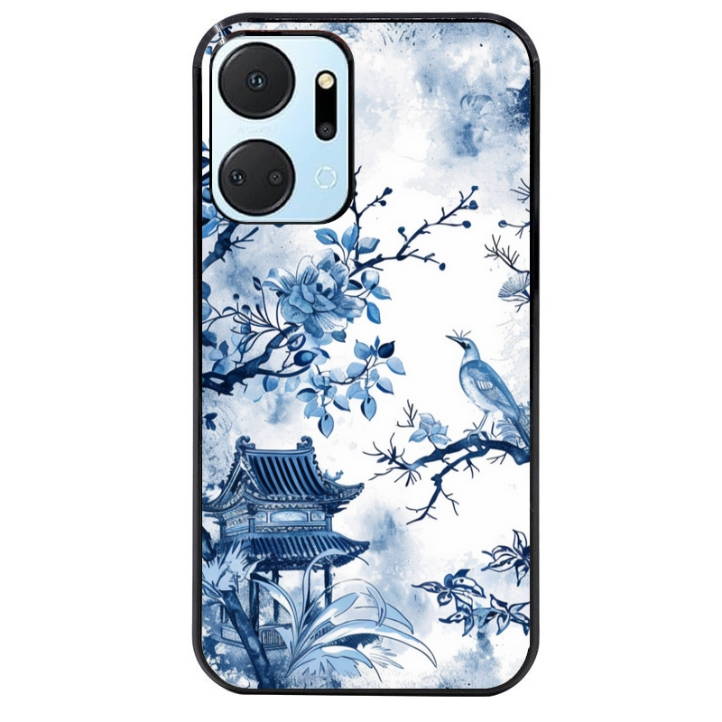 Coque noire taperso pour Honor X7A avec motif japan art protection antichoc personnalisée