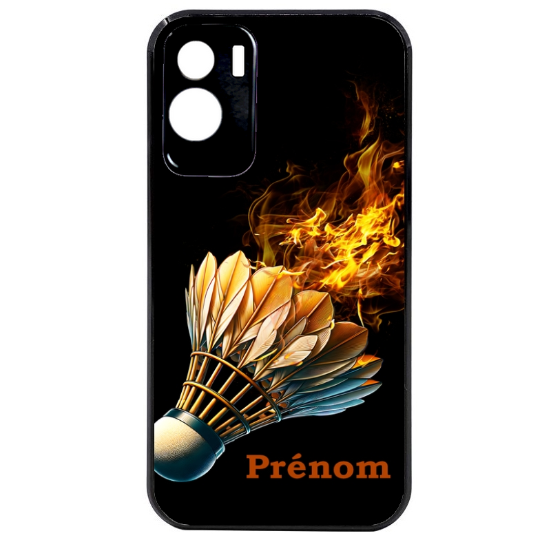 Coque noire taperso pour Honor 70 LITE 90 et LITE avec motif badminton flamme personnalise protection antichoc personnalisée