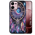 Coque noire taperso pour OPPO A6 PRO 4G et 5G avec motif dreamcatcher et lune protection antichoc personnalisée