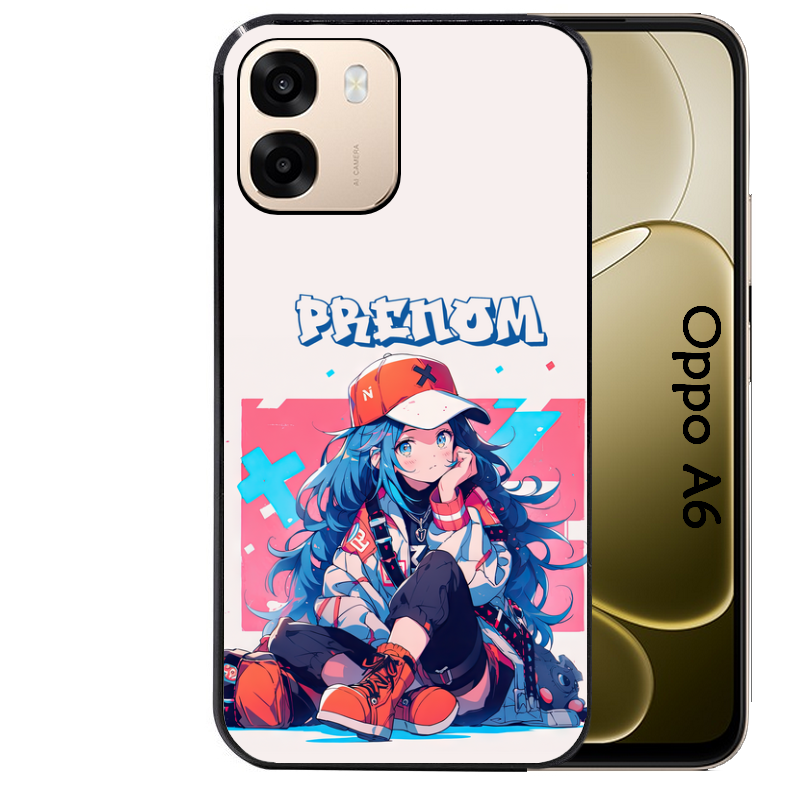 Coque noire taperso pour OPPO A6 A6X 4G et 5G avec motif anime casquette personnalise protection antichoc personnalisée