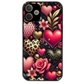 Coque noire taperso pour OPPO A5 PRO 4G et 5G avec motif coeur et leopard protection antichoc personnalisée