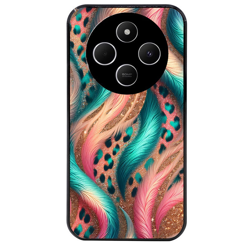 Coque noire taperso pour POCO C75 avec motif effet fourrure leopard 2 protection antichoc personnalisée