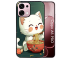 Coque noire taperso pour OPPO A6 PRO 4G et 5G avec motif chat ramen nuage protection antichoc personnalisée