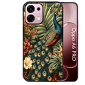 Coque noire taperso pour OPPO A6 PRO 4G et 5G avec motif paon tropical protection antichoc personnalisée
