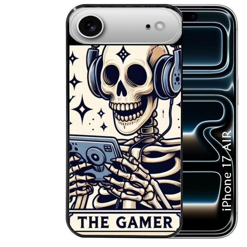 Coque noire taperso pour Iphone 17 17E AIR MAX PRO avec motif mort gamer protection antichoc personnalisée