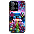 Coque noire taperso pour POCO C85 avec motif gamer electro personnalisee protection antichoc personnalisée