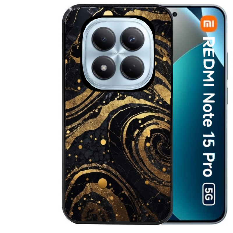 Coque noire taperso pour Redmi Note 15 et PRO PLUS 4G 5G avec motif marbre noir protection antichoc personnalisée