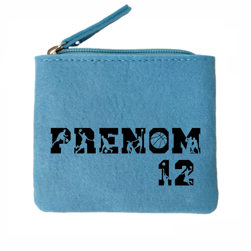 Porte monnaie personnalisé prénom basket en feutrine en feutrine