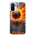 Coque taperso pour Redmi Note 10 4G 5G PRO 10S avec motif basket flamme personnalisee protection antichoc personnalisée