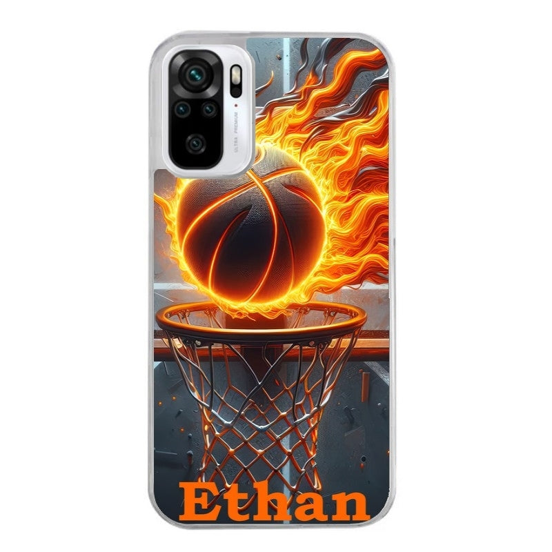 Coque taperso pour Redmi Note 10 4G 5G PRO 10S avec motif basket flamme personnalisee protection antichoc personnalisée