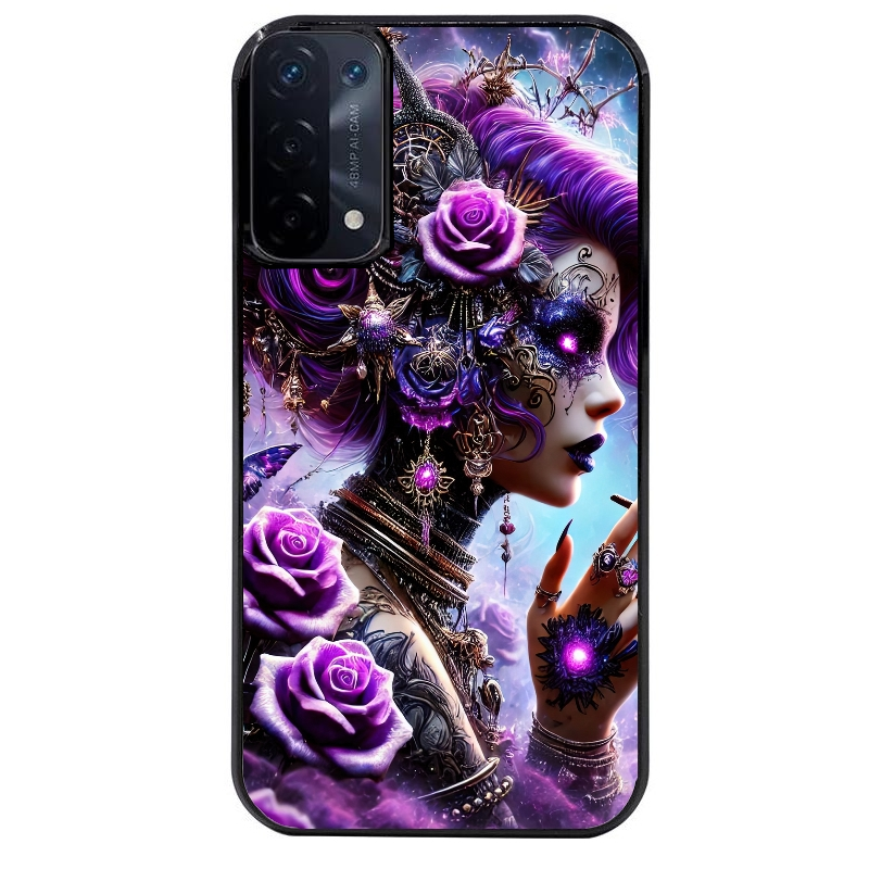 Coque noire taperso pour OPPO A54 et A74 5G avec motif fee style steampunk protection antichoc personnalisée