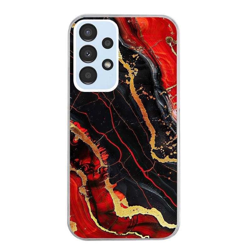 Coque taperso pour Galaxy A13 4G et 5G A23 A53 avec motif marbre rouge protection antichoc personnalisée