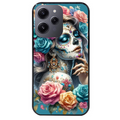 Coque noire taperso pour Redmi 12 4G et 5G avec motif tete de mort calavera bleu protection antichoc personnalisée