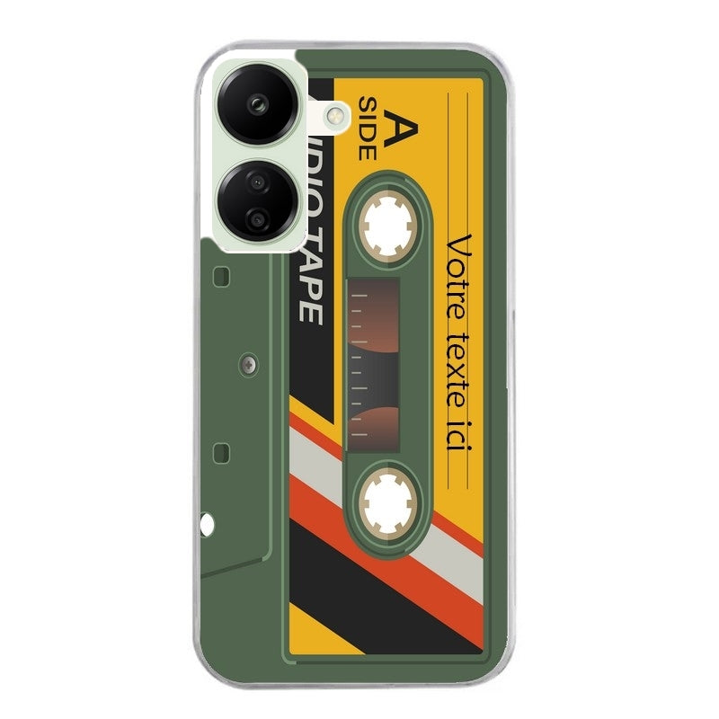 Coque taperso pour POCO C65 4G personnalisable avec motif cassette kaki protection antichoc personnalisée