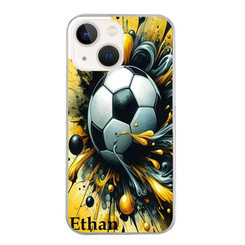 Coque taperso pour Iphone 12 et PRO MINI PRO MAX avec motif football personnalisee protection antichoc personnalisée