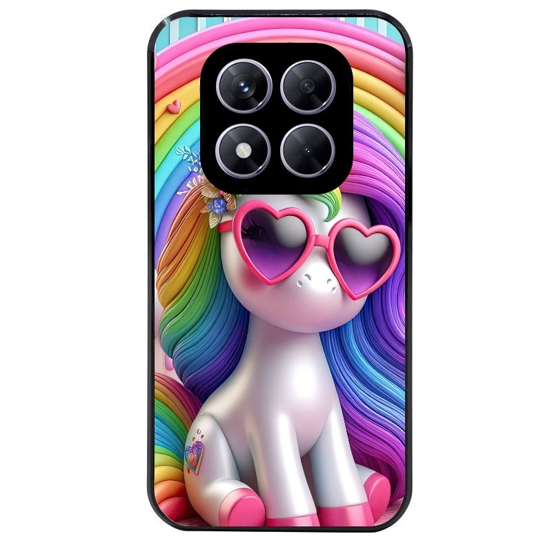 Coque noire taperso pour Redmi Note 14 et PRO PLUS 4G 5G avec motif licorne pop art protection antichoc personnalisée