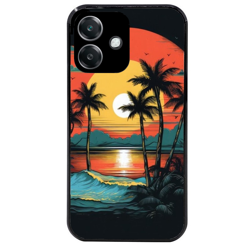 Coque noire taperso pour OPPO A40 avec motif hawaii palmier protection antichoc personnalisée