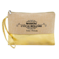 Pochette personnalisée meilleure marraine en jute et doré en jute et doré