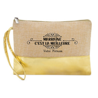 Pochette personnalisée meilleure marraine en jute et doré en jute et doré