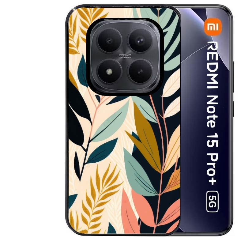Coque noire taperso pour Redmi Note 15 et PRO PLUS 4G 5G avec motif vintage et fleur protection antichoc personnalisée