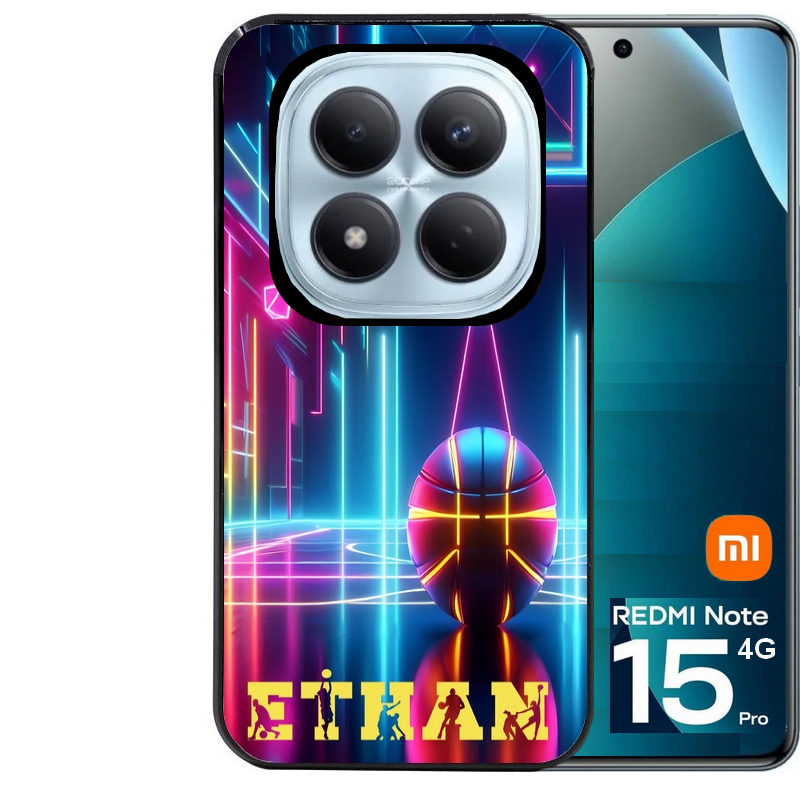 Coque noire taperso pour Redmi Note 15 et PRO PLUS 4G 5G avec motif basket electro personnalisee protection antichoc personnalisée