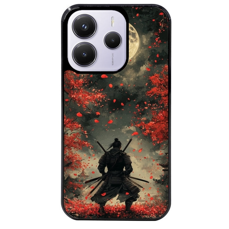 Coque noire taperso pour Redmi Note 14 et PRO PLUS 4G 5G avec motif samourai et katana protection antichoc personnalisée