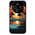 Coque noire taperso pour POCO C75 avec motif hawaii palmier protection antichoc personnalisée