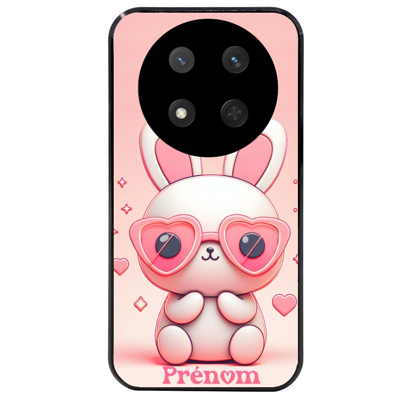 Coque noire taperso pour Magic 7 LITE et PRO avec motif lapin lunettes personnalisee protection antichoc personnalisée