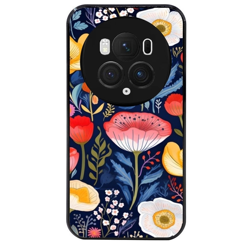 Coque noire taperso pour Magic 5 6 LITE et PRO avec motif fleur coquelicot protection antichoc personnalisée