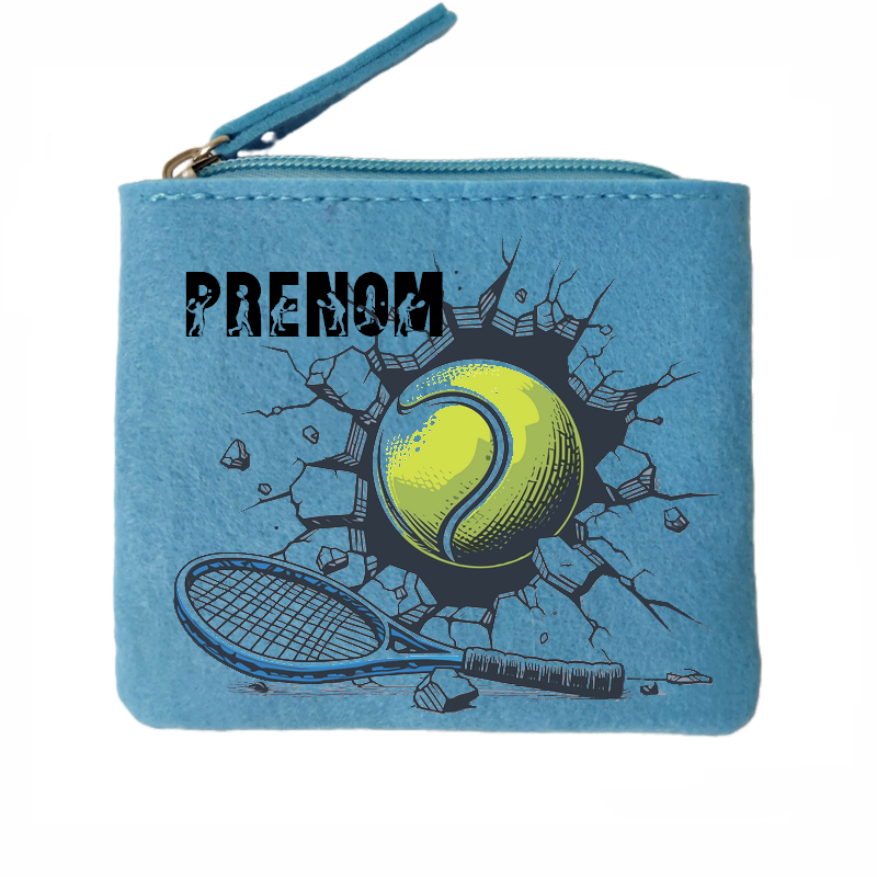 Porte monnaie personnalisé tennis color en feutrine en feutrine