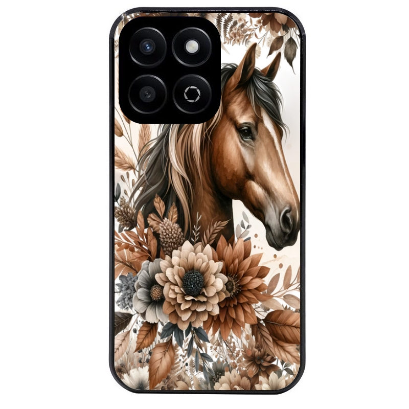 Coque noire taperso pour Honor 70 LITE 90 et LITE avec motif cheval automne protection antichoc personnalisée