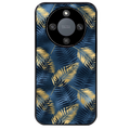 Coque noire taperso pour Honor X9A avec motif palmier bleu protection antichoc personnalisée