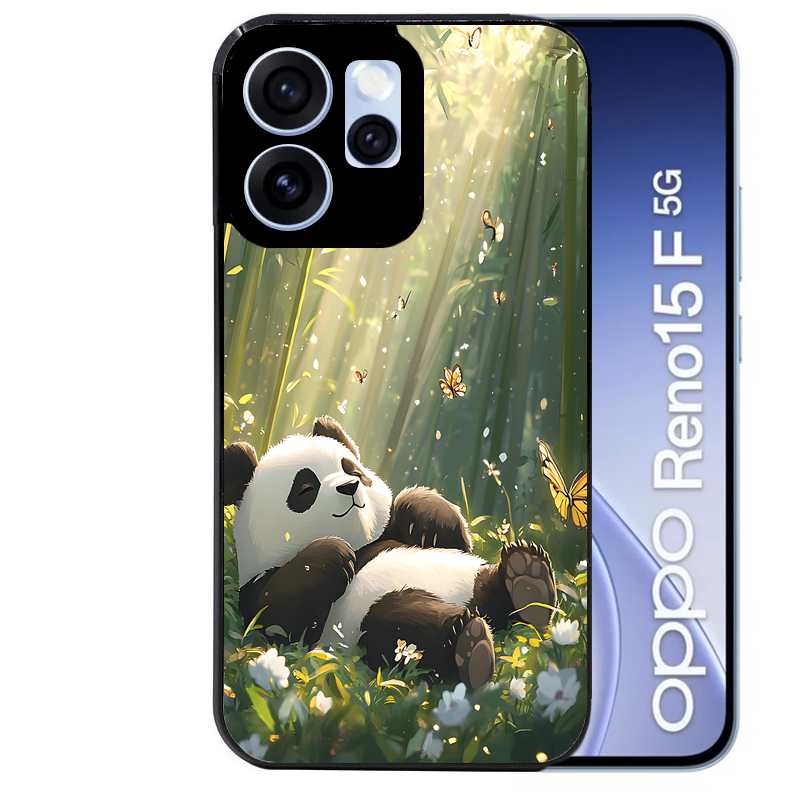 Coque noire taperso pour OPPO Reno 15 et F FS 5G avec motif panda bambou protection antichoc personnalisée