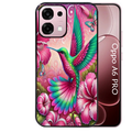 Coque noire taperso pour OPPO A6 PRO 4G et 5G avec motif colibri et fleurs protection antichoc personnalisée