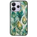 Coque noire taperso pour Redmi Note 14 et PRO PLUS 4G 5G avec motif paon plumes protection antichoc personnalisée