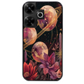 Coque noire taperso pour POCO M6 4G avec motif astro et fleurs protection antichoc personnalisée