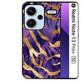 Coque noire taperso pour Redmi Note 13 PRO PLUS 5G avec motif zebre violet protection antichoc personnalisée