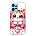Coque taperso pour Redmi Note 12 4G 5G PRO 4G avec motif chat noeud et coeur protection antichoc personnalisée